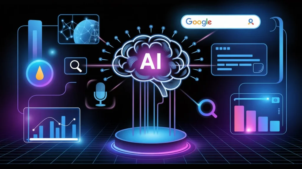 AI powered search engine and future of SEO concept